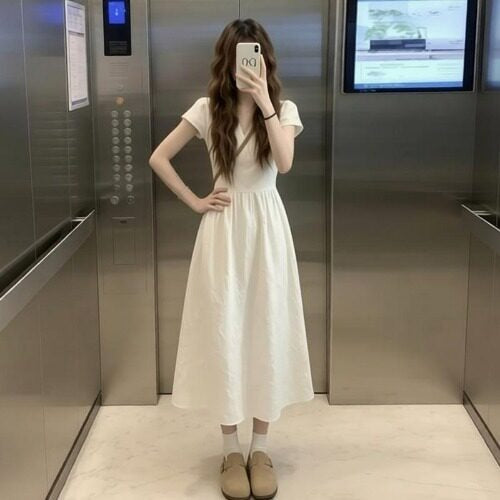 145cm設計 とろみ ロングワンピ